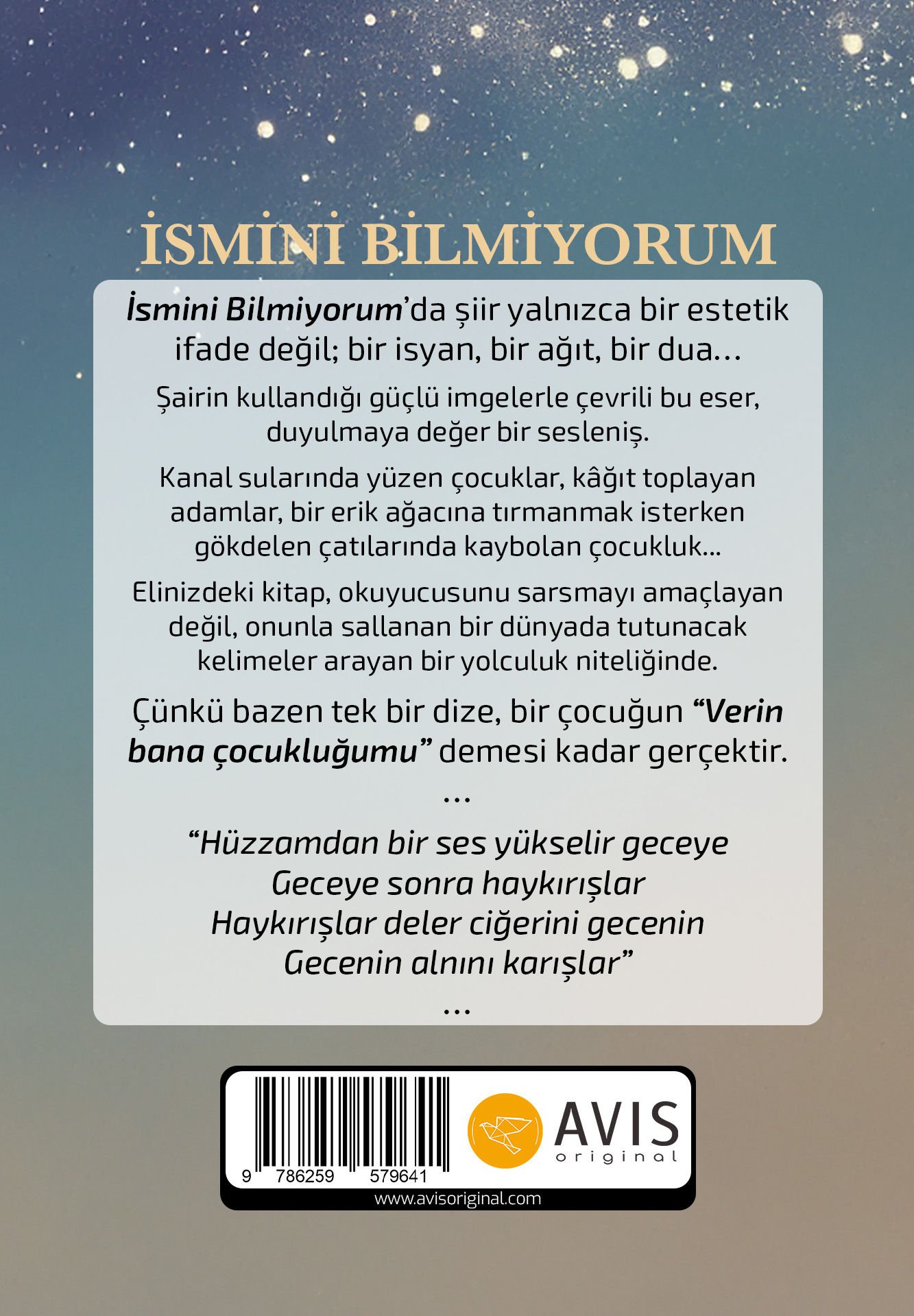 Ismini İSMİNİ BİLMİYORUM | Gökhan Alan | AVIS original