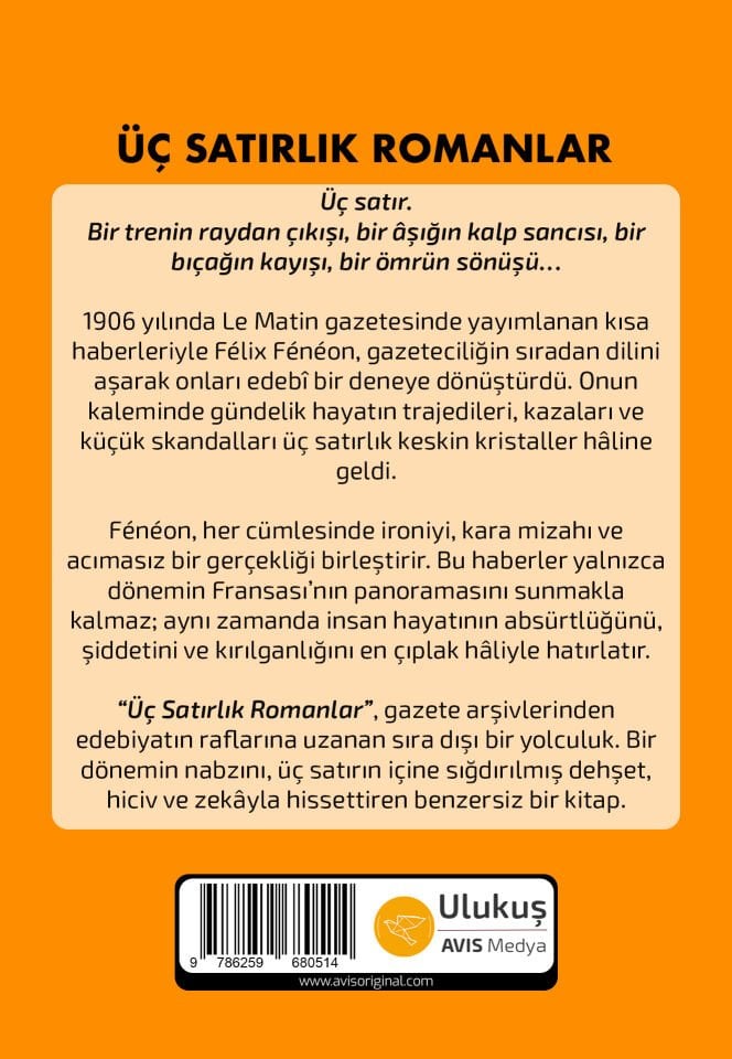 ÜÇ SATIRLIK ROMANLAR | Félix Fénéon (Çeviri: Funda Günata)